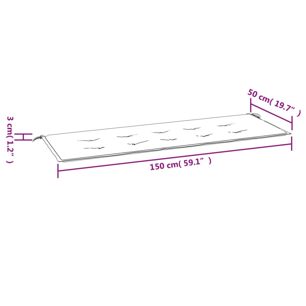 vidaXL Blazina za vrtno klop večbarvna 150x50x3 cm oxford tkanina