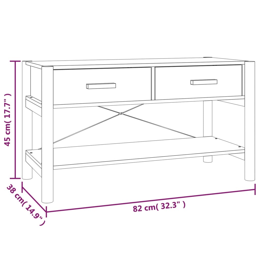 vidaXL TV omarica črna 82x38x45 cm inženirski les