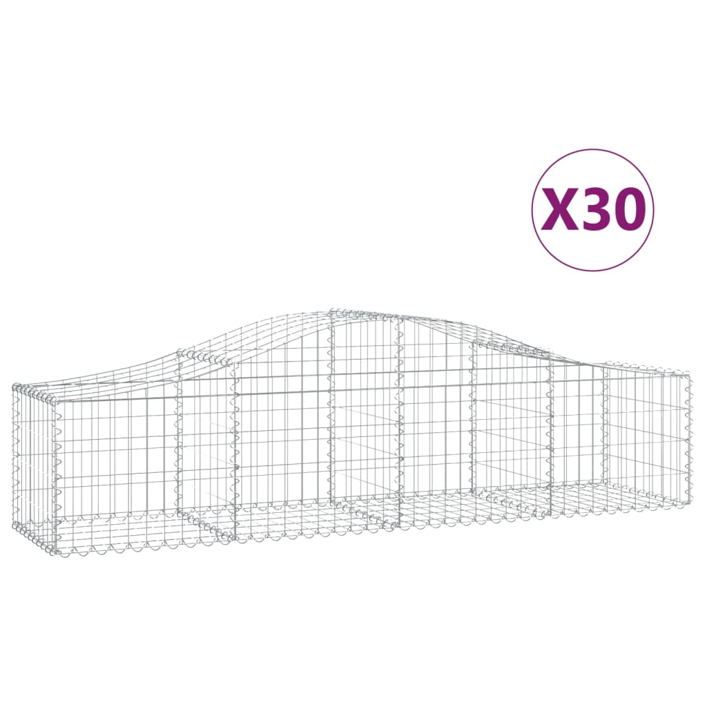 vidaXL Obokane gabion košare 30 kosov 200x50x40/60 cm pocinkano železo