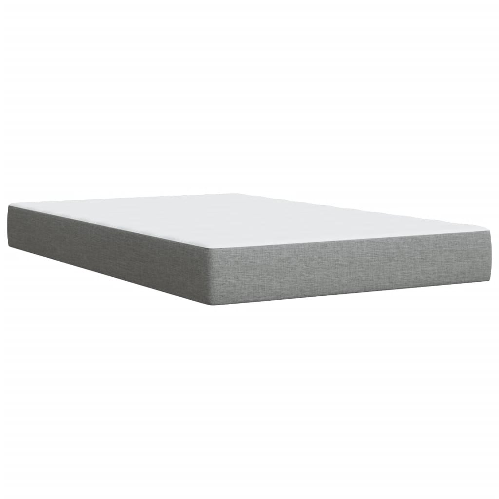 vidaXL Boxspring postelja z vzmetnico svetlo siva 120x190 cm blago