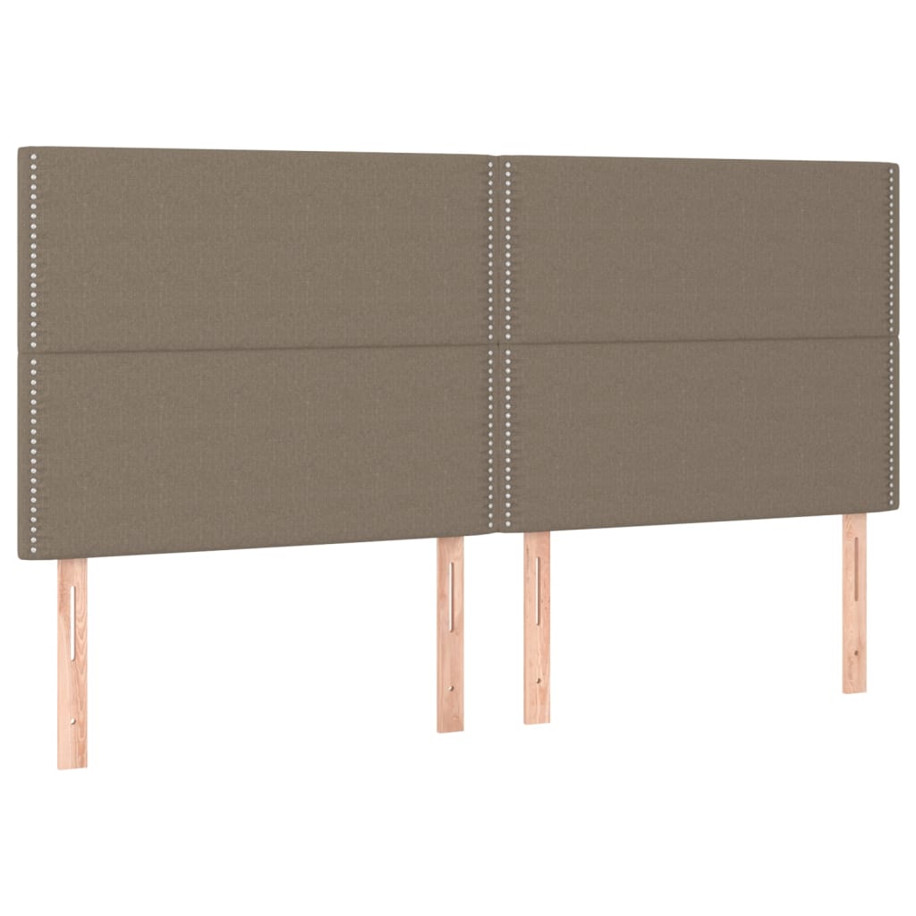 vidaXL Box spring postelja z vzmetnico LED taupe 180x200 cm blago