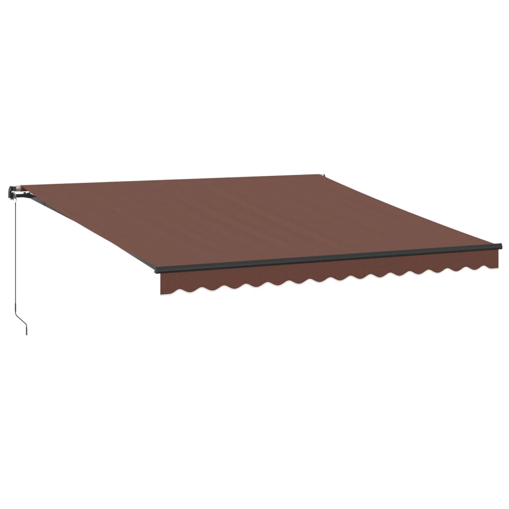 vidaXL Ročno zložljiva tenda LED rjava 400x350 cm