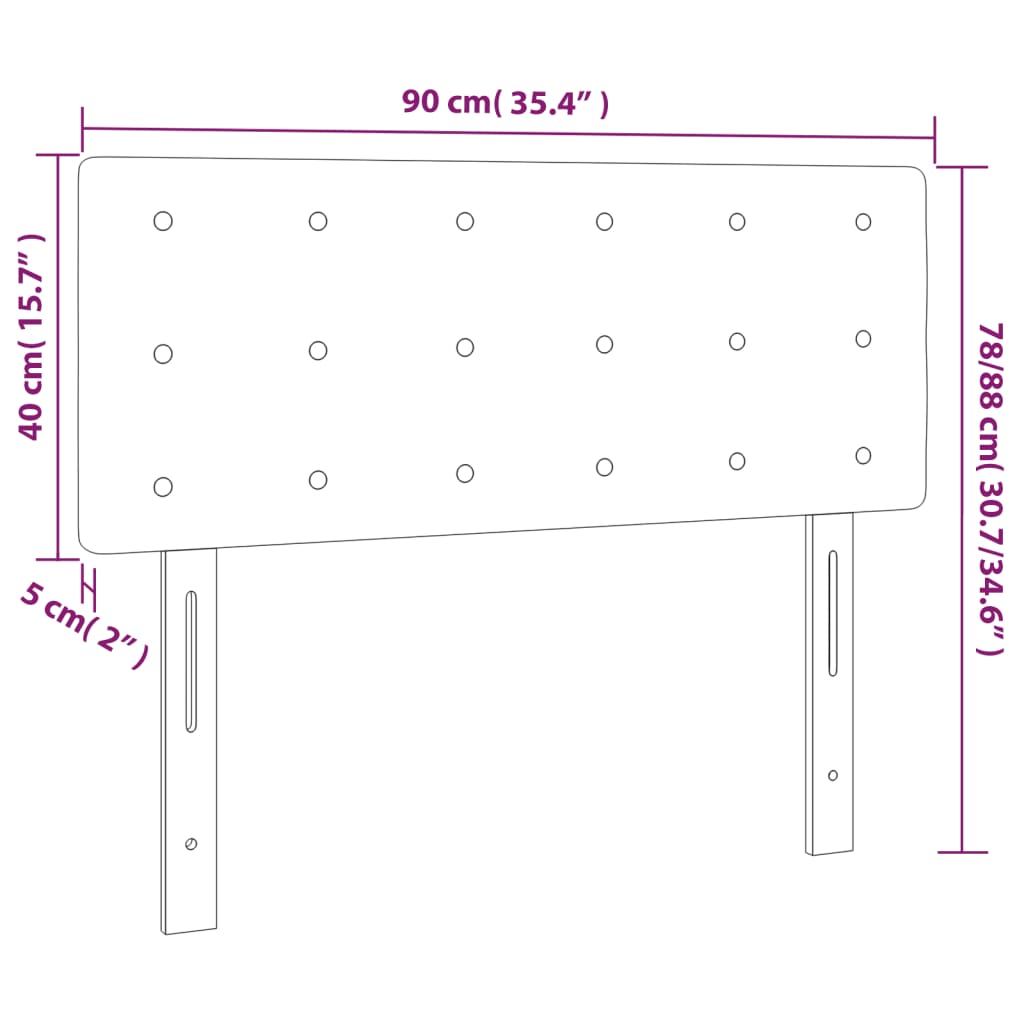 vidaXL LED posteljno vzglavje temno sivo 90x5x78/88 cm blago