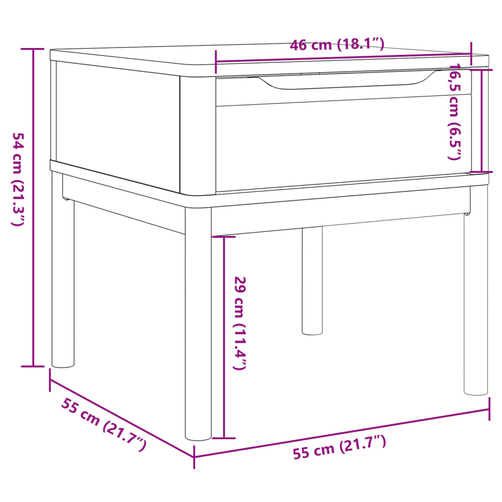 vidaXL Mizica za svetilko FLORO siva 55x55x54 cm trdna borovina