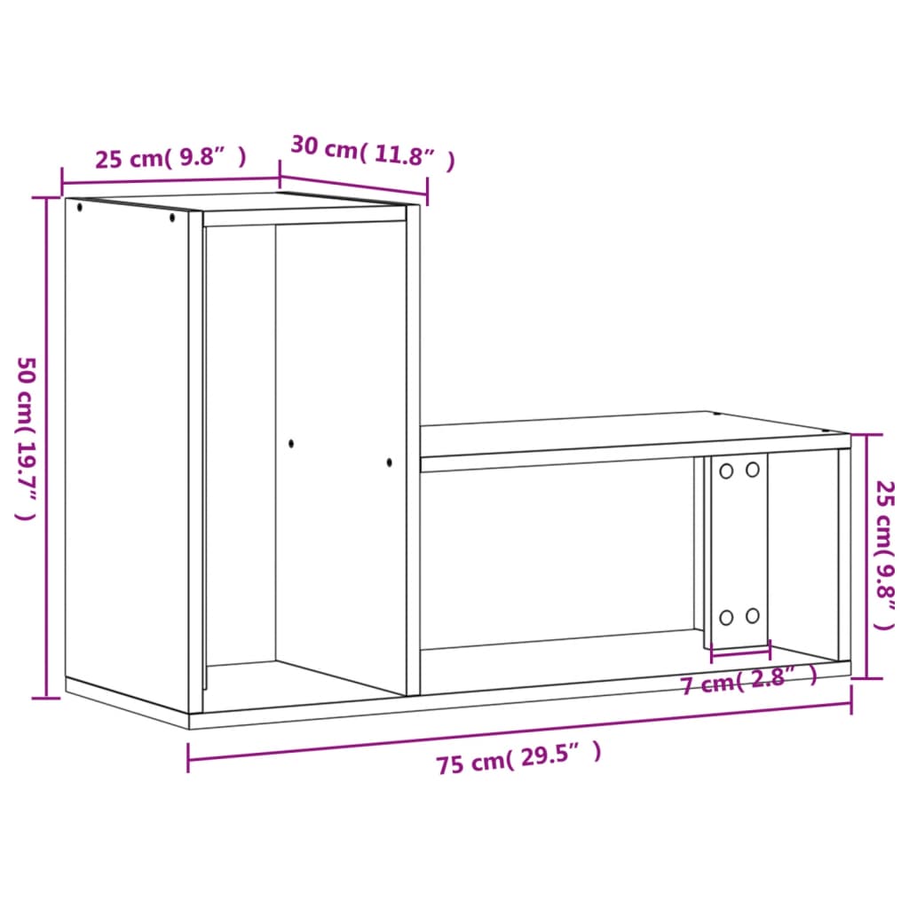 vidaXL TV omarica 2 kosa bela 75x30x50 cm inženirski les