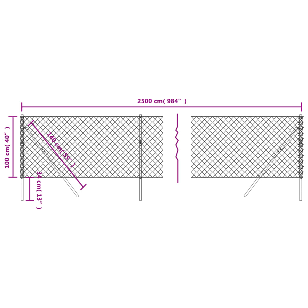 vidaXL Mrežna ograja zelena 1x25 m