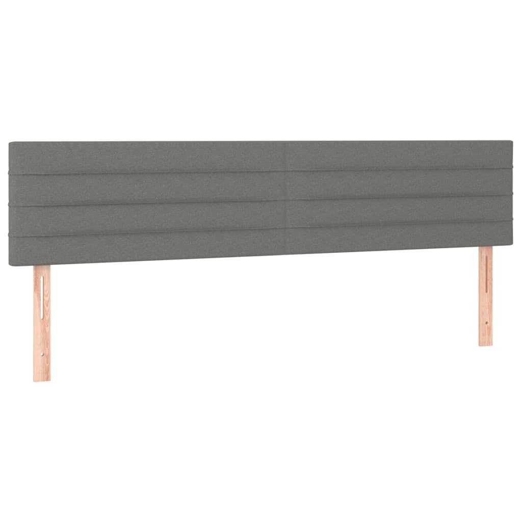 vidaXL Box spring postelja z vzmetnico temno siva 160x200 cm blago