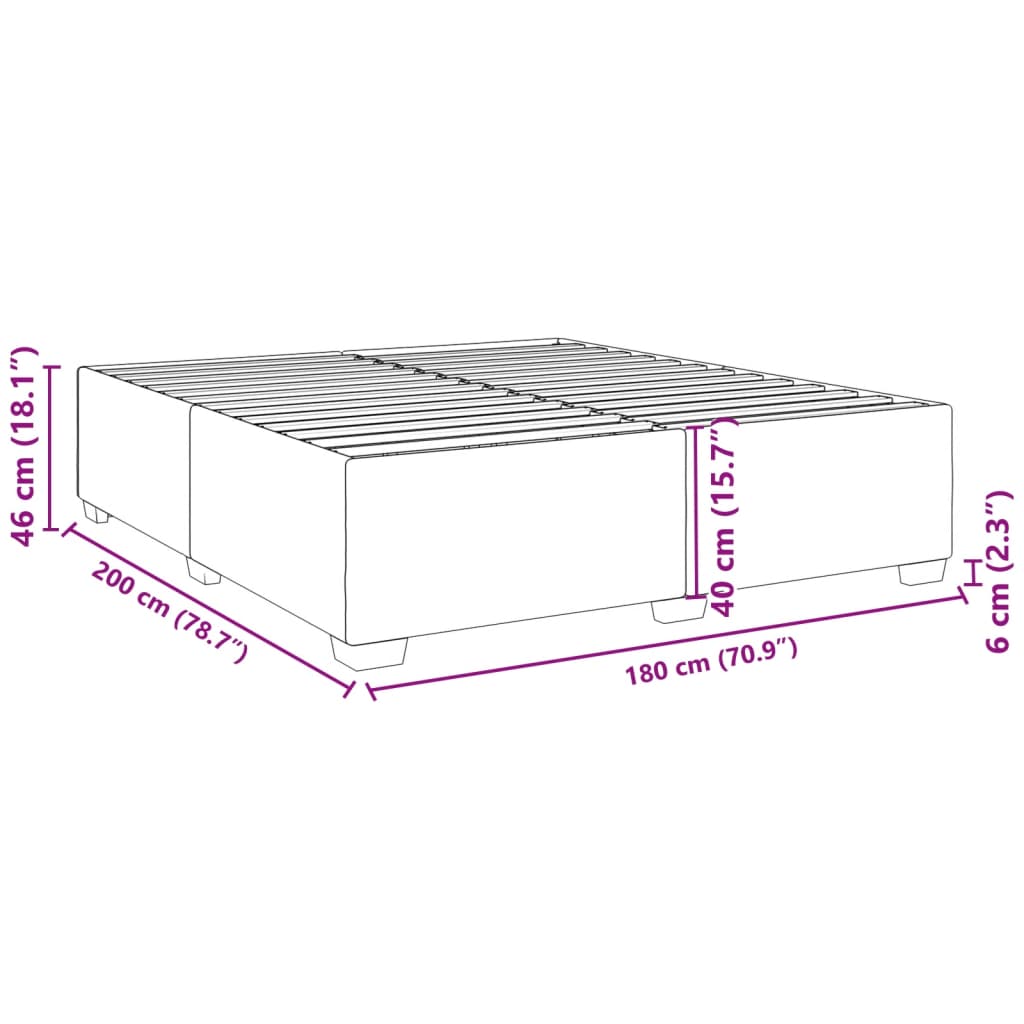 vidaXL Posteljni okvir kapučino 180x200 cm umetno usnje