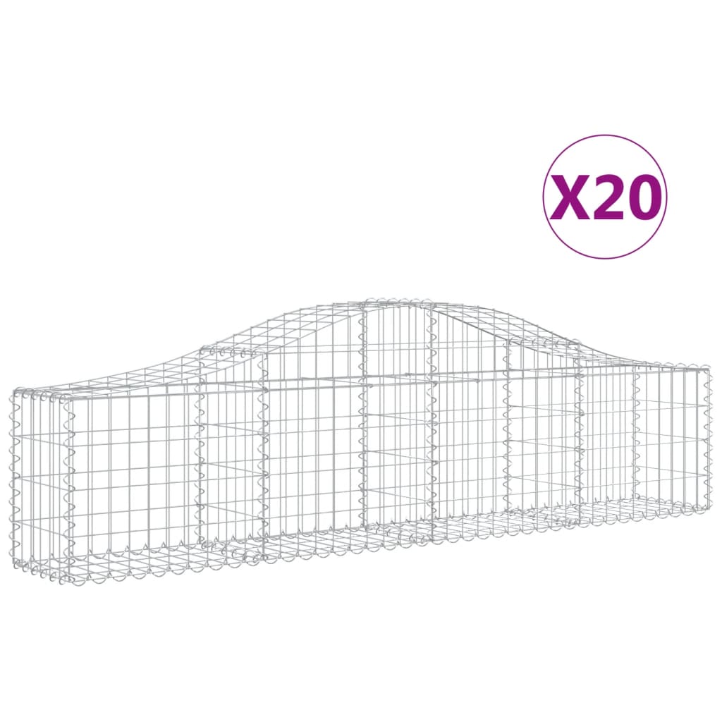 vidaXL Obokane gabion košare 20 kosi 200x30x40/60 cm pocinkano železo