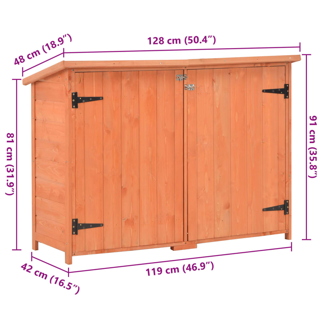 vidaXL Vrtna lopa 128x42x91 cm les