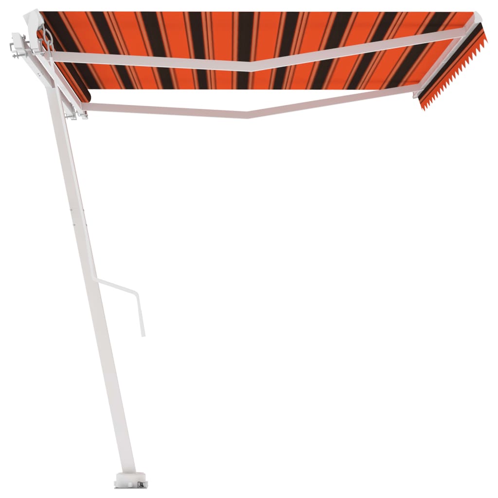 vidaXL Prostostoječa ročno zložljiva tenda 450x350 cm oranžna/rjava