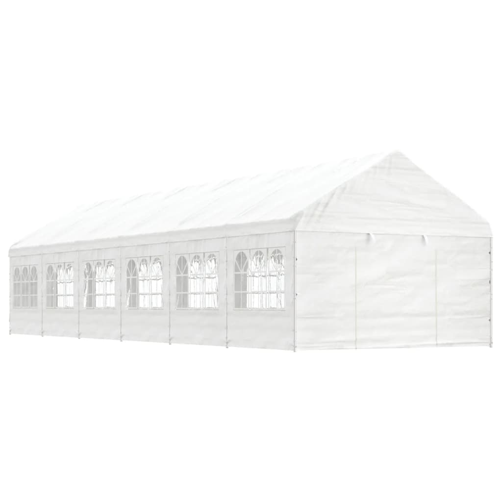 vidaXL Paviljon s streho bel 13,38x4,08x3,22 m polietilen