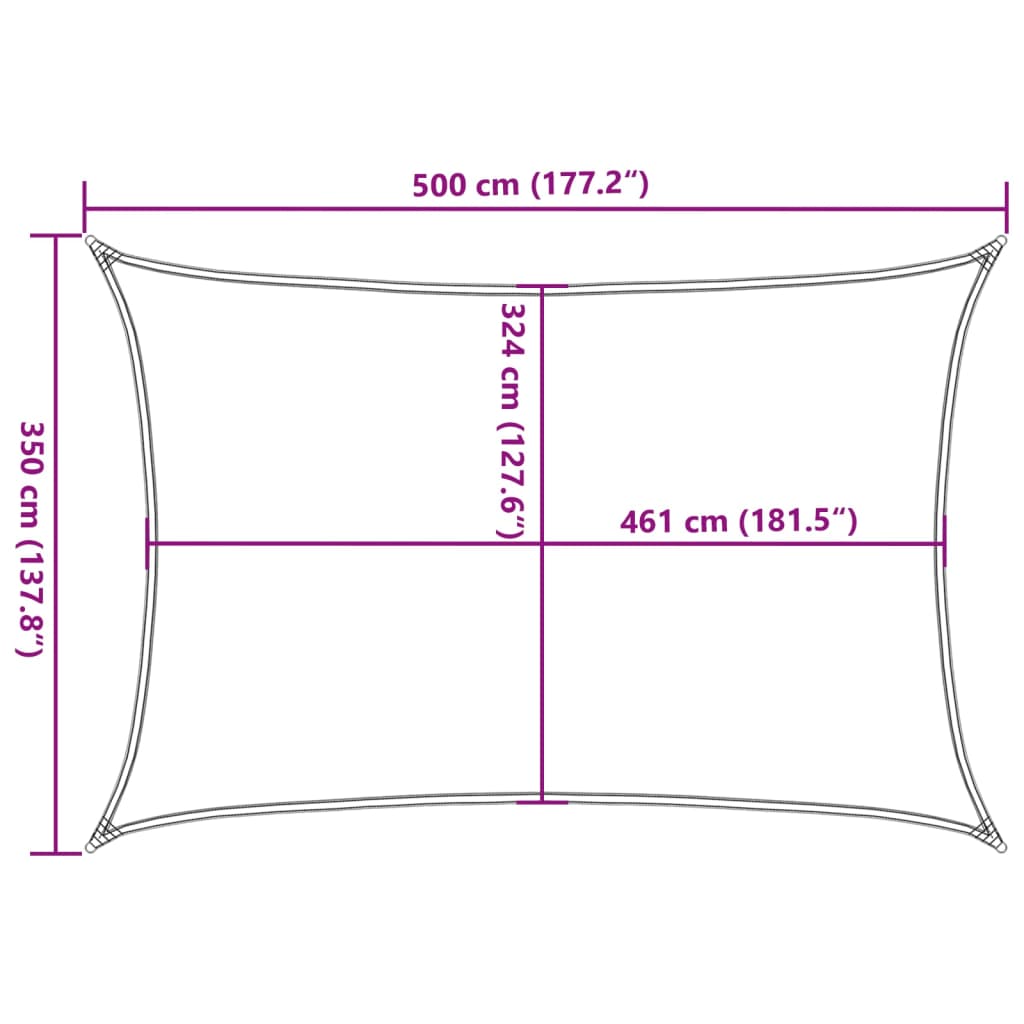 vidaXL Senčno jadro peščeno 5x3,5 m 100 % poliester oxford