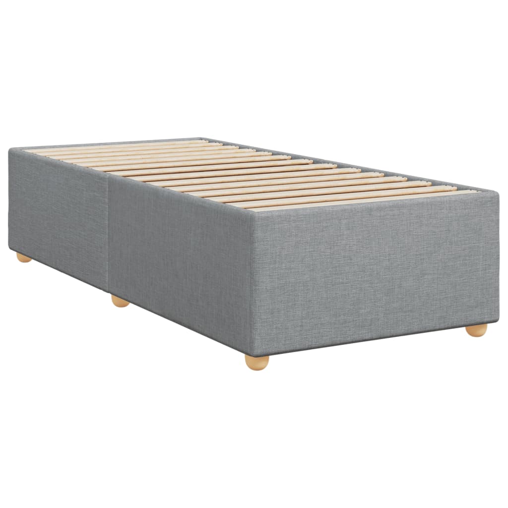 vidaXL Box spring postelja z vzmetnico svetlo siva 90x200 cm blago