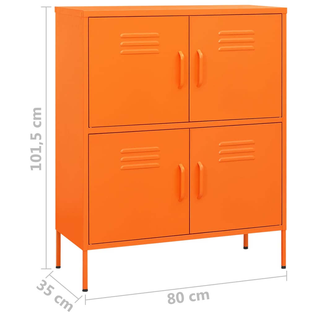 vidaXL Omara za shranjevanje oranžna 80x35x101,5 cm jeklo