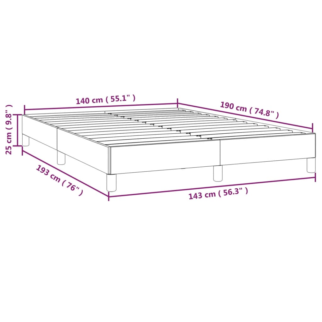 vidaXL Posteljni okvir brez vzmetnice svetlo siv 140x190 cm blago