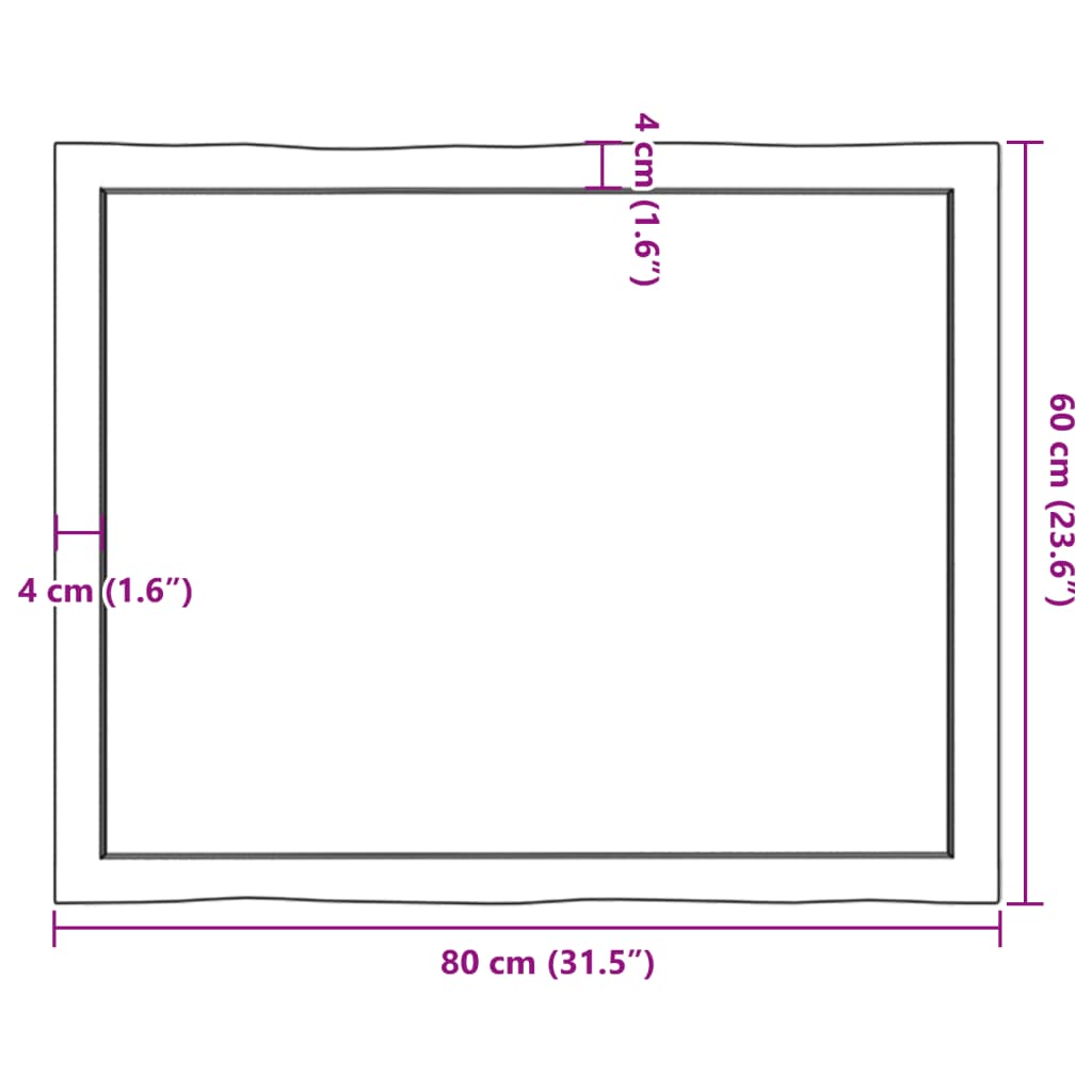 vidaXL Mizna plošča sv. rjava 80x60x(2-6) cm obdelana trdna hrastovina