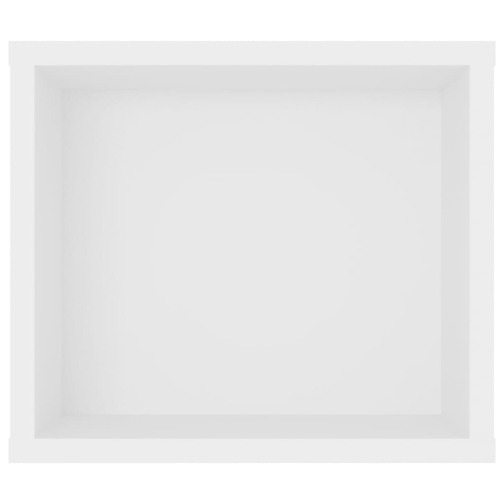 vidaXL Viseča TV omarica bela 100x30x26,5 cm iverna plošča