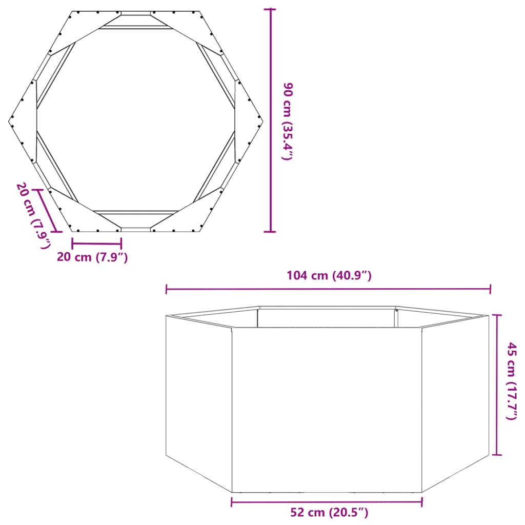 vidaXL Vrtno korito 2 kosa antracit 104x90x45 cm jeklo