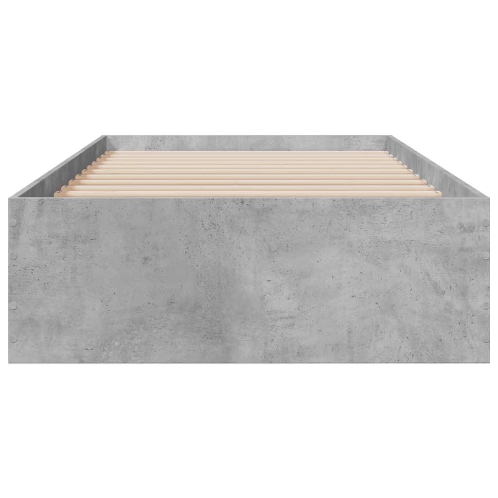 vidaXL Posteljni okvir s predali betonsko siv 75x190 cm inženirski les