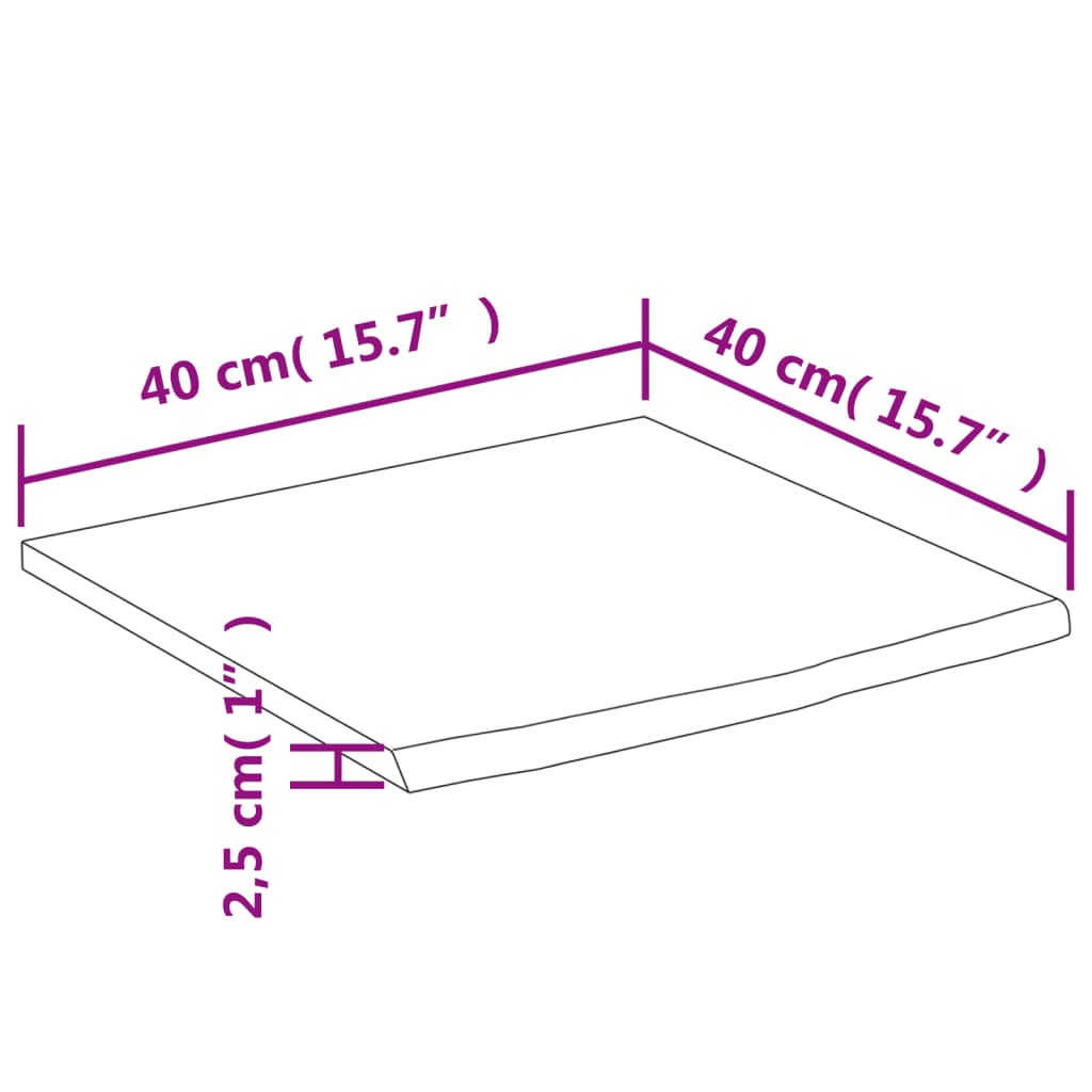 vidaXL Stenska polica 40x40x2,5 cm kvadratna akacija naraven rob