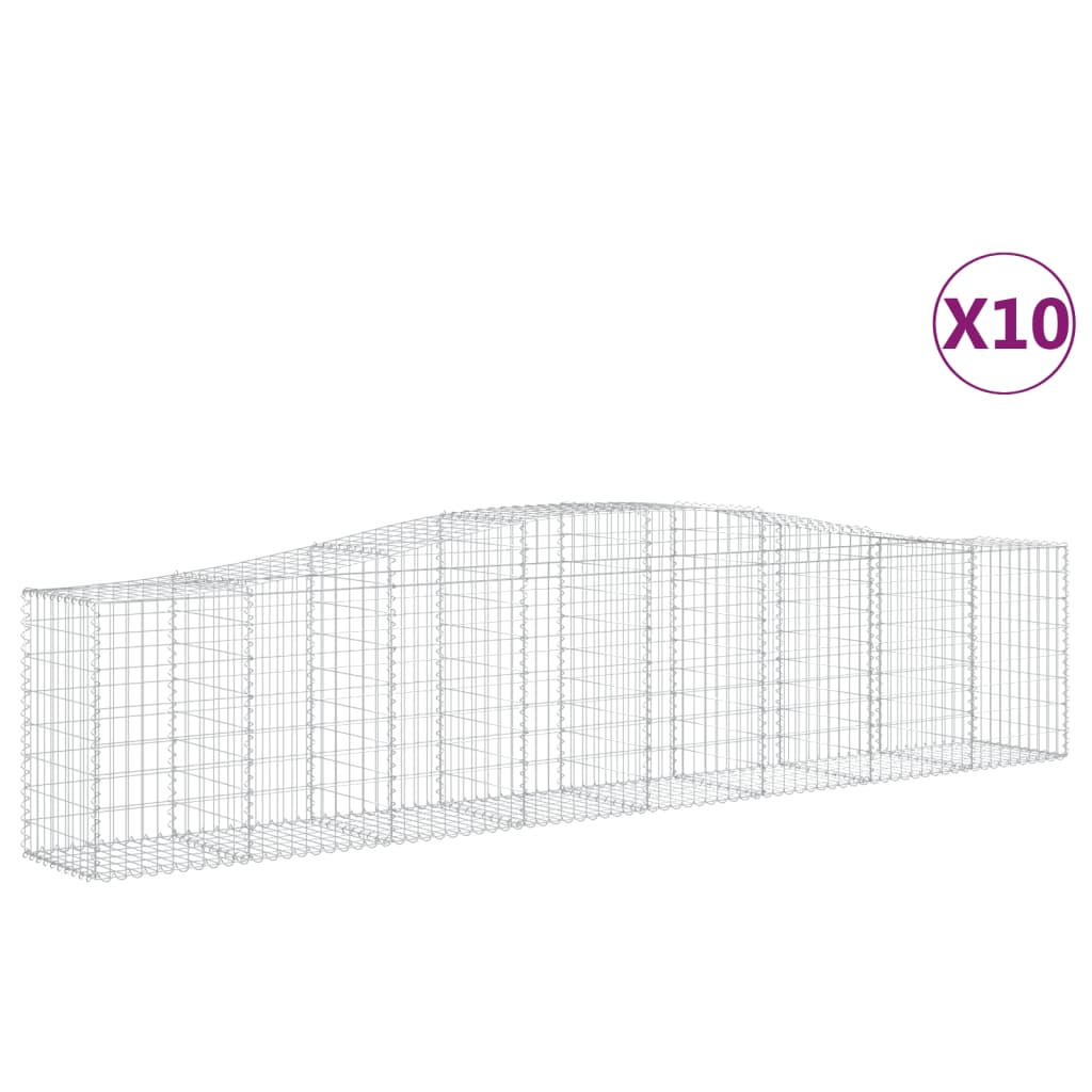 vidaXL Obokane gabion košare 10 kosov 400x50x80/100 cm cinkano železo