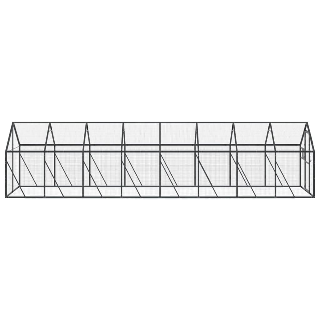 vidaXL Ptičnica antracitna 1,79x8x1,85 m aluminij