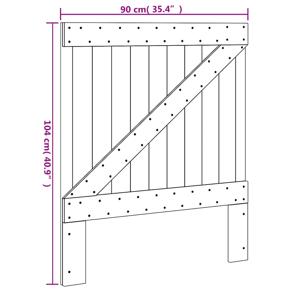 vidaXL Vzglavje 90x104 cm trdna borovina