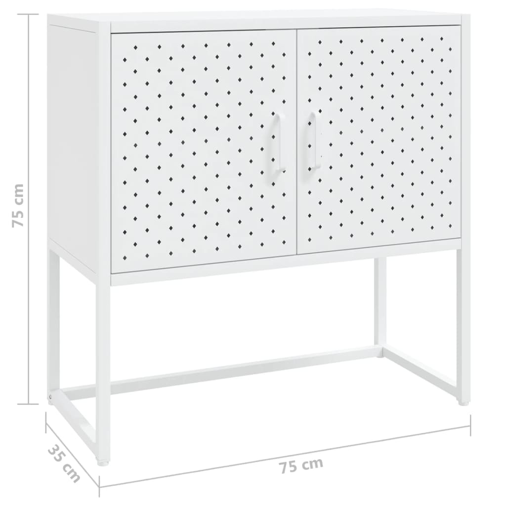 vidaXL Komoda bela 75x35x75 cm jeklo