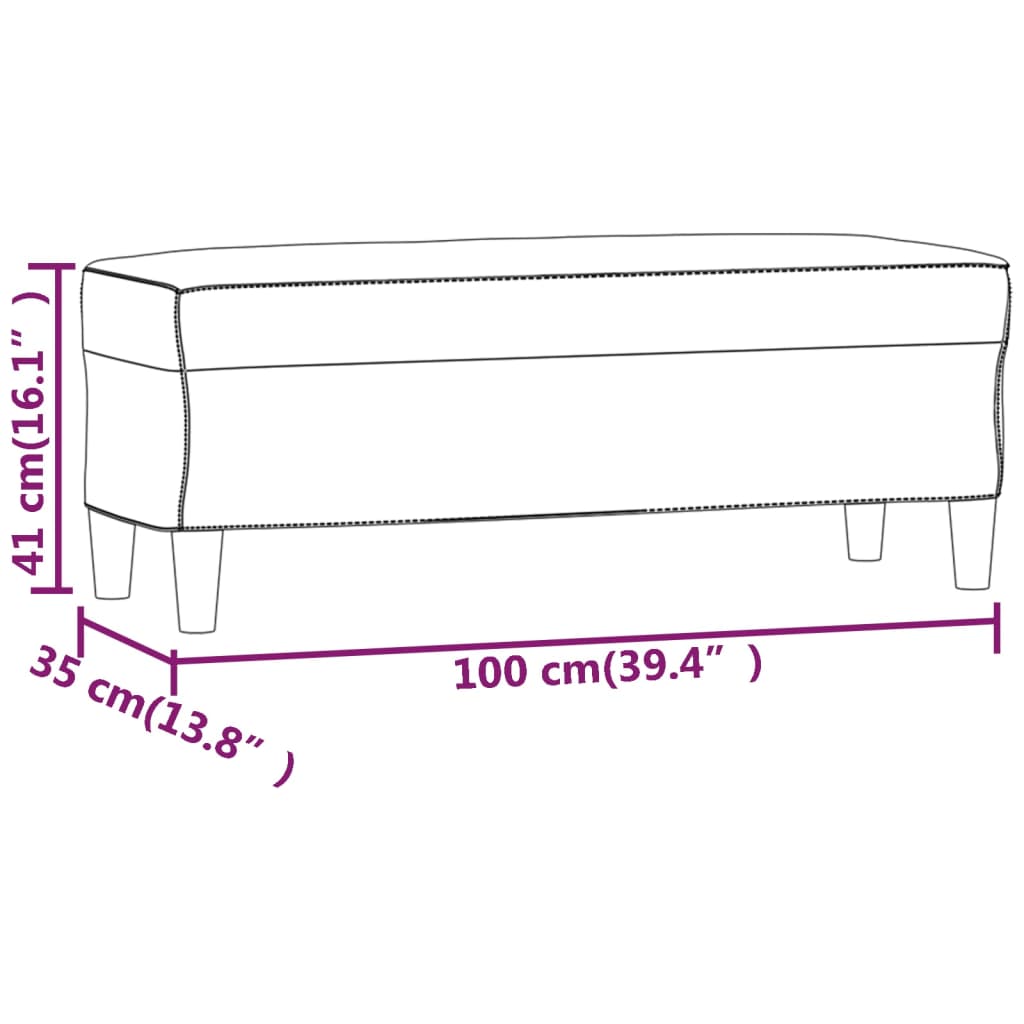 vidaXL Klop vinsko rdeča 100x35x41 cm žamet