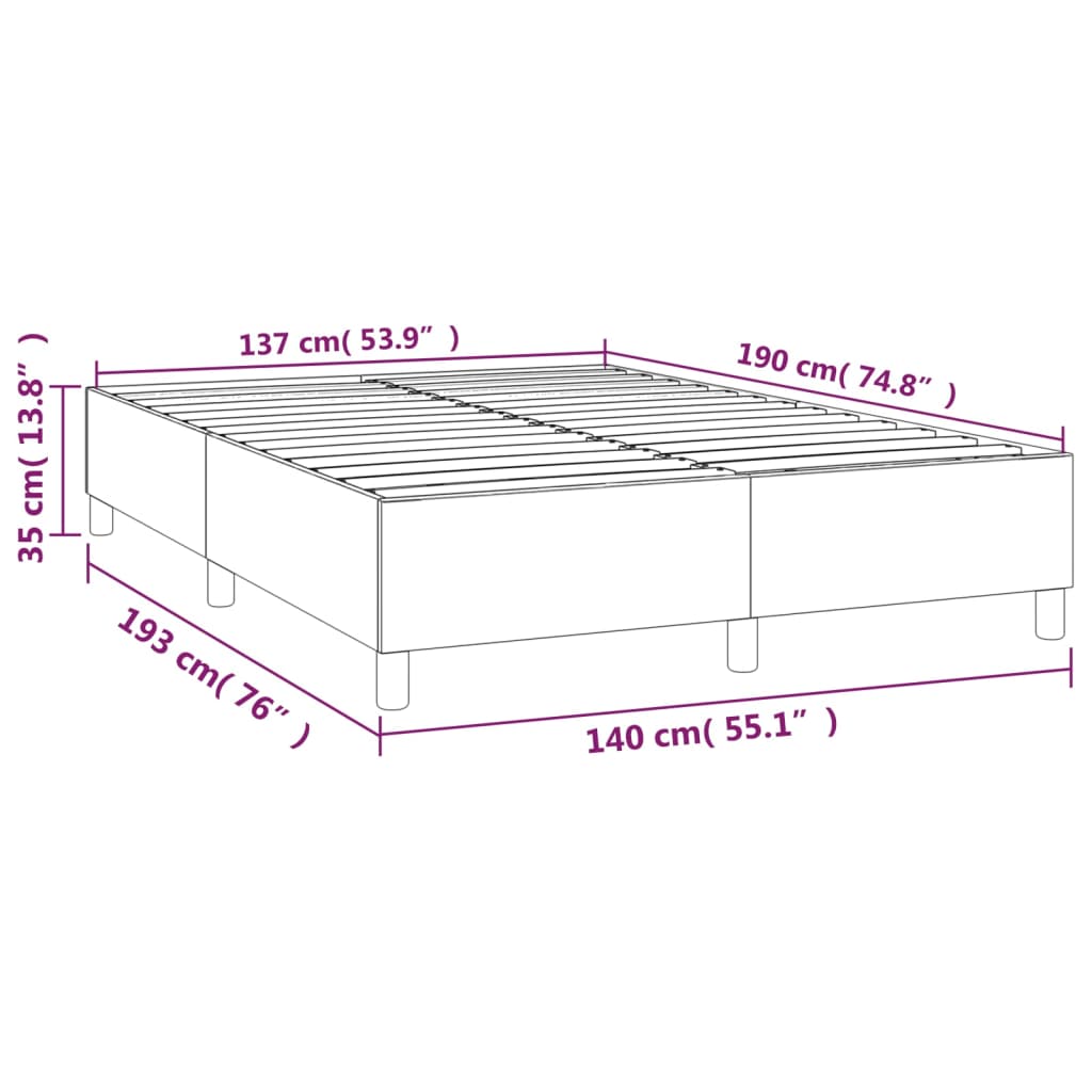 vidaXL Posteljni okvir temno moder 140x190 cm žamet