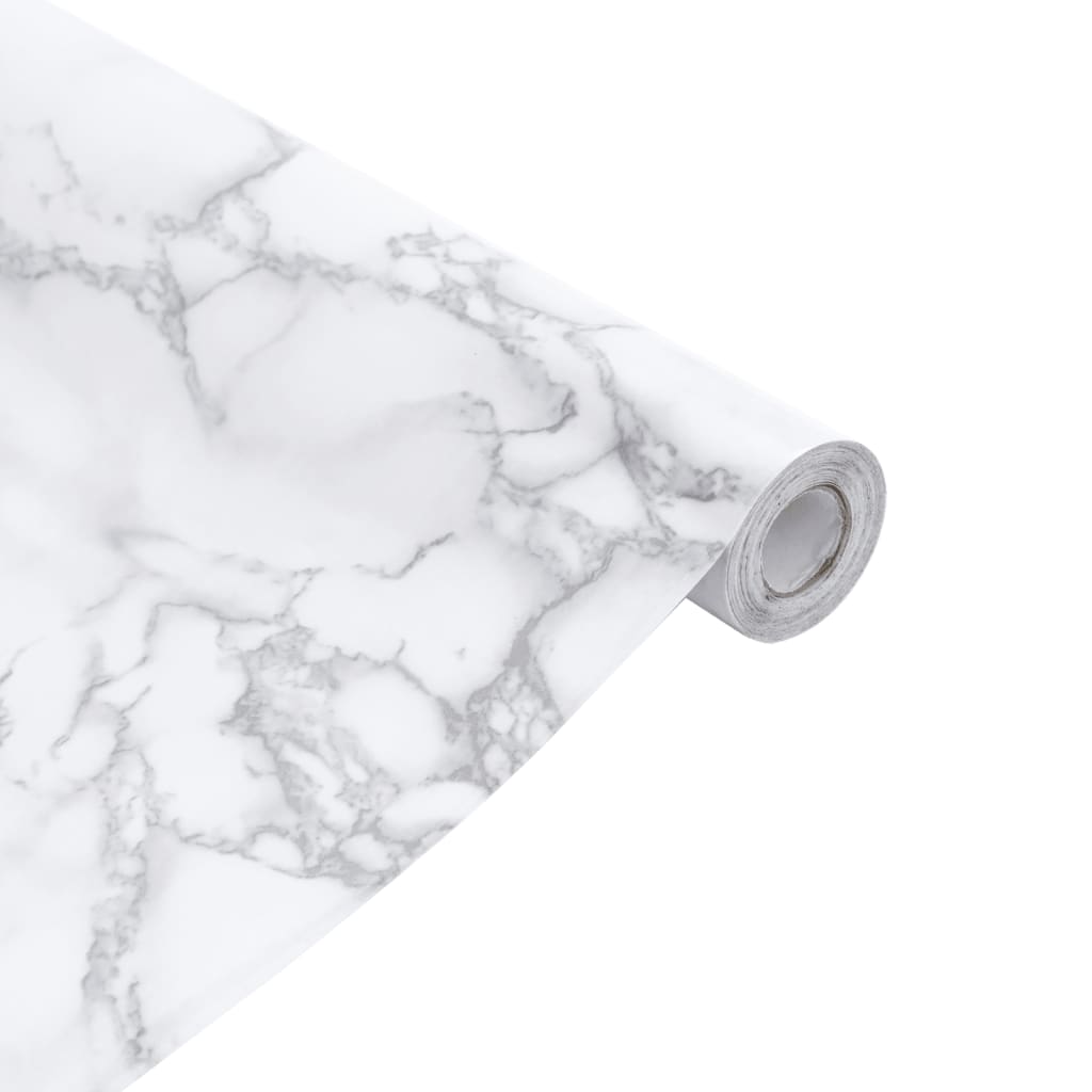 vidaXL Nalepke za pohištvo samolepilne marmor bele 90x500 cm PVC