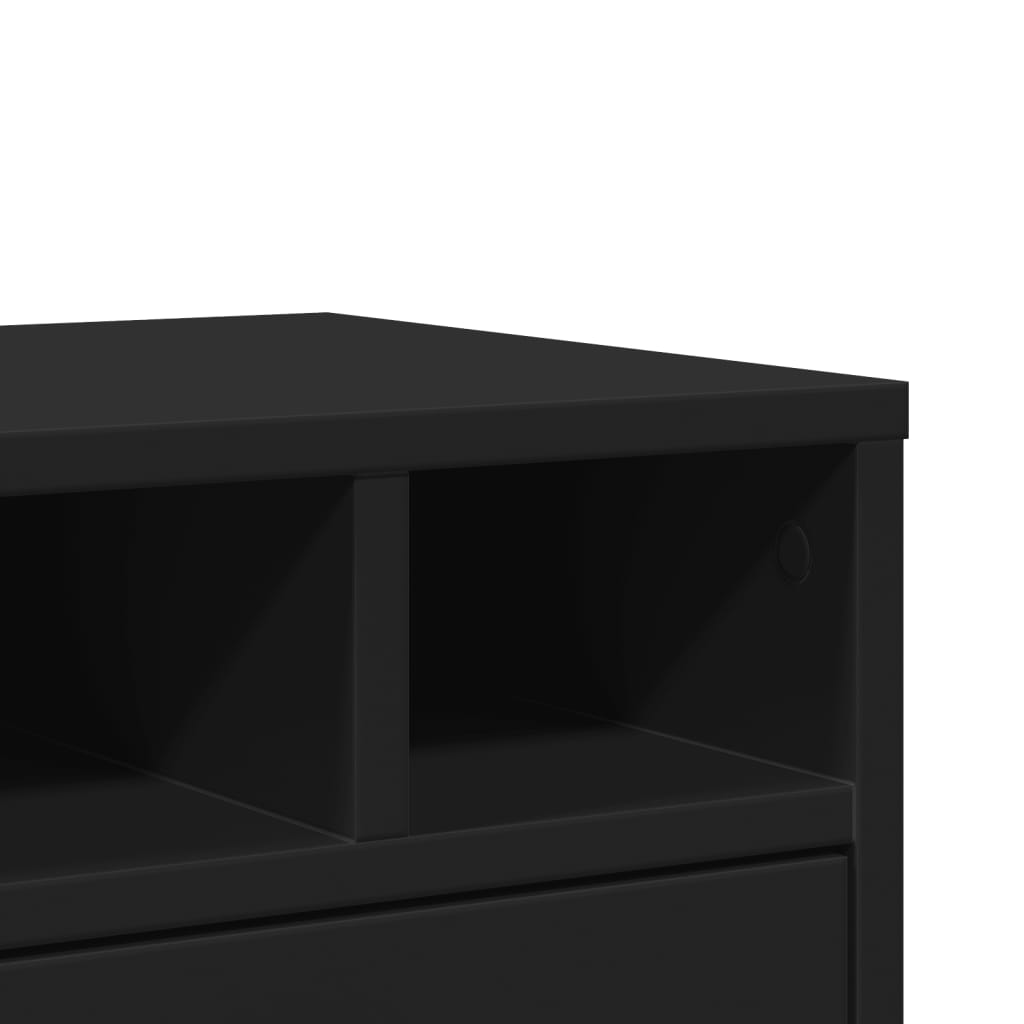 vidaXL Stojalo za tiskalnik črno 40x32x22,5 cm inženirski les