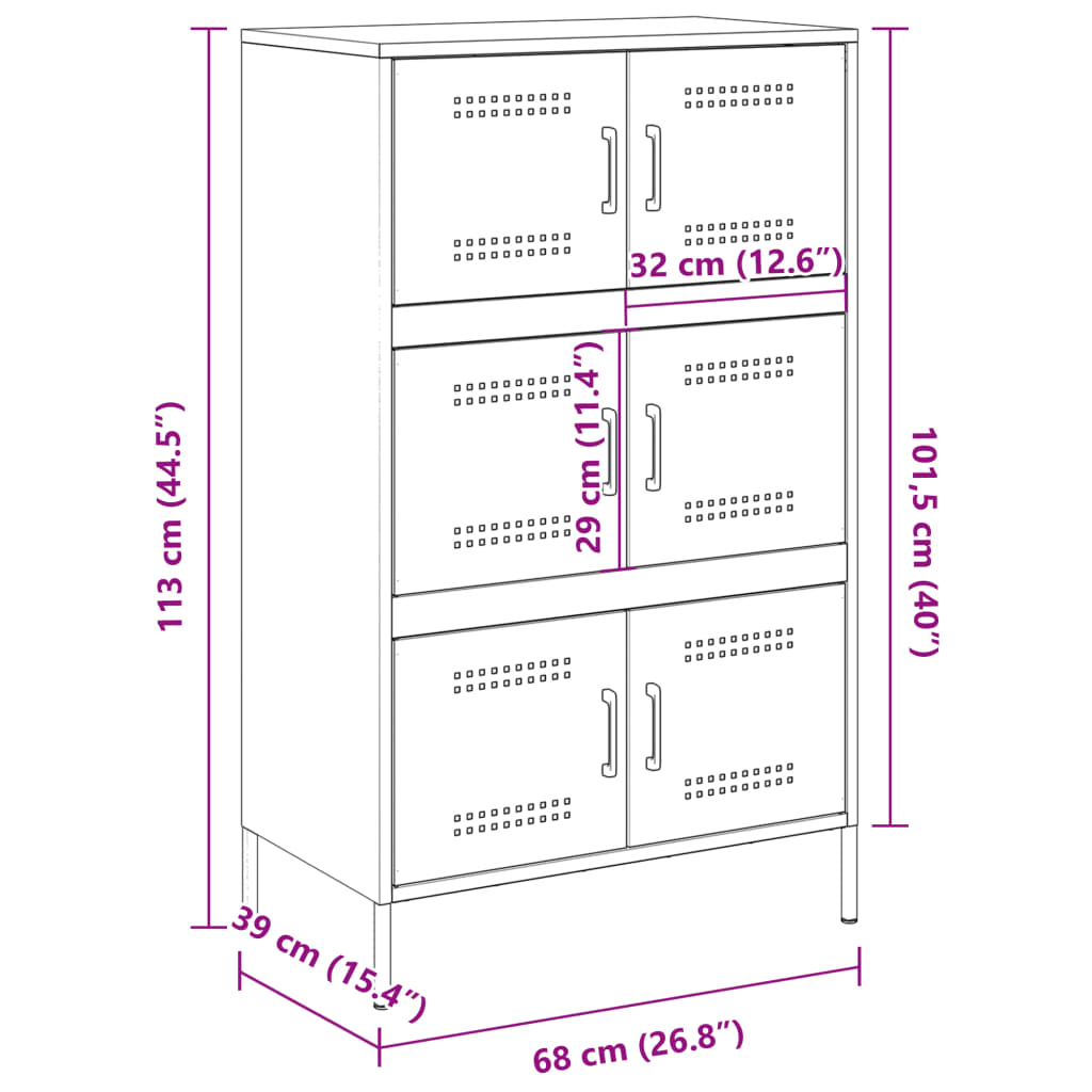 vidaXL Visoka omara gorčično rumena 68x39x113 cm jeklo