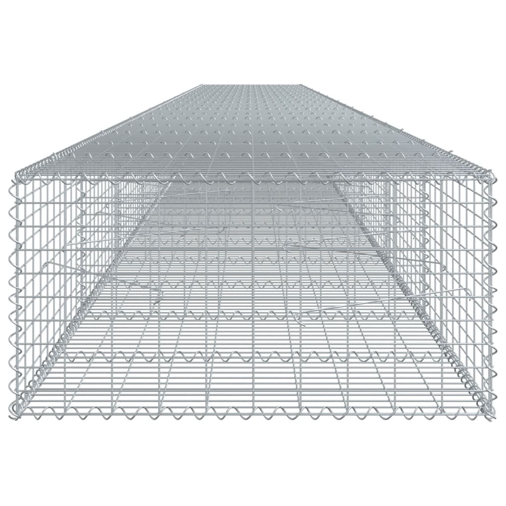 vidaXL Gabionska košara s pokrovom 1000x100x50 cm pocinkano železo