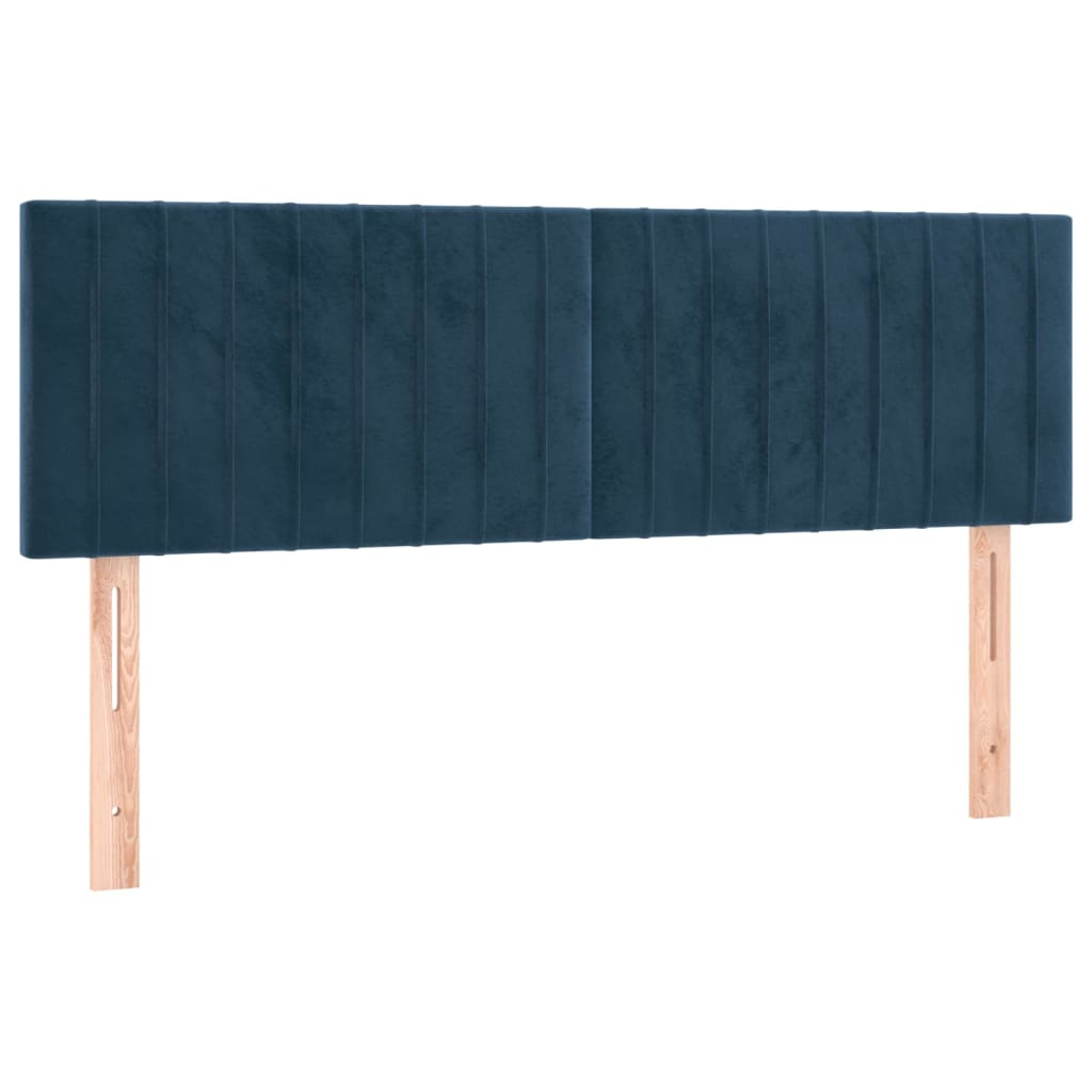 vidaXL Box spring postelja z vzmetnico temno modra 140x200 cm žamet