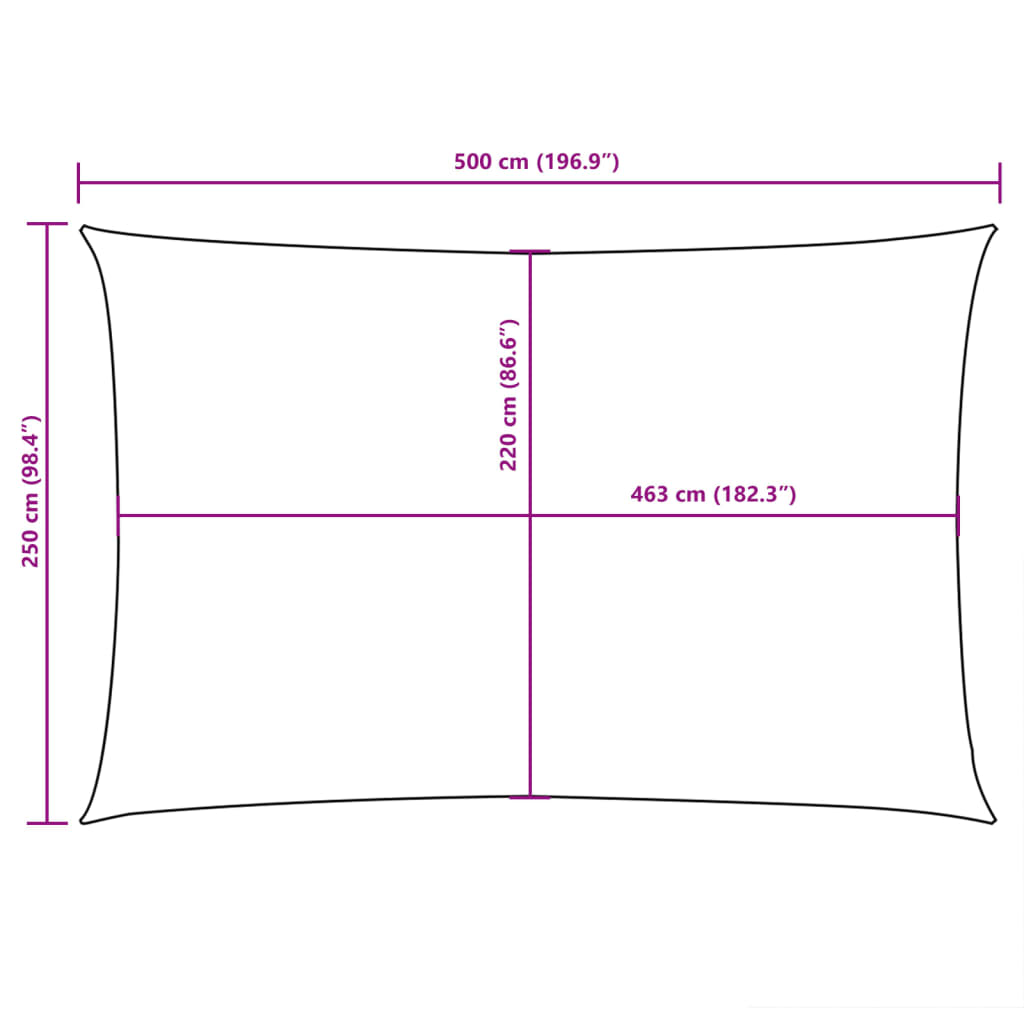 vidaXL Senčno jadro oksford blago pravokotno 2,5x5 m rjavo