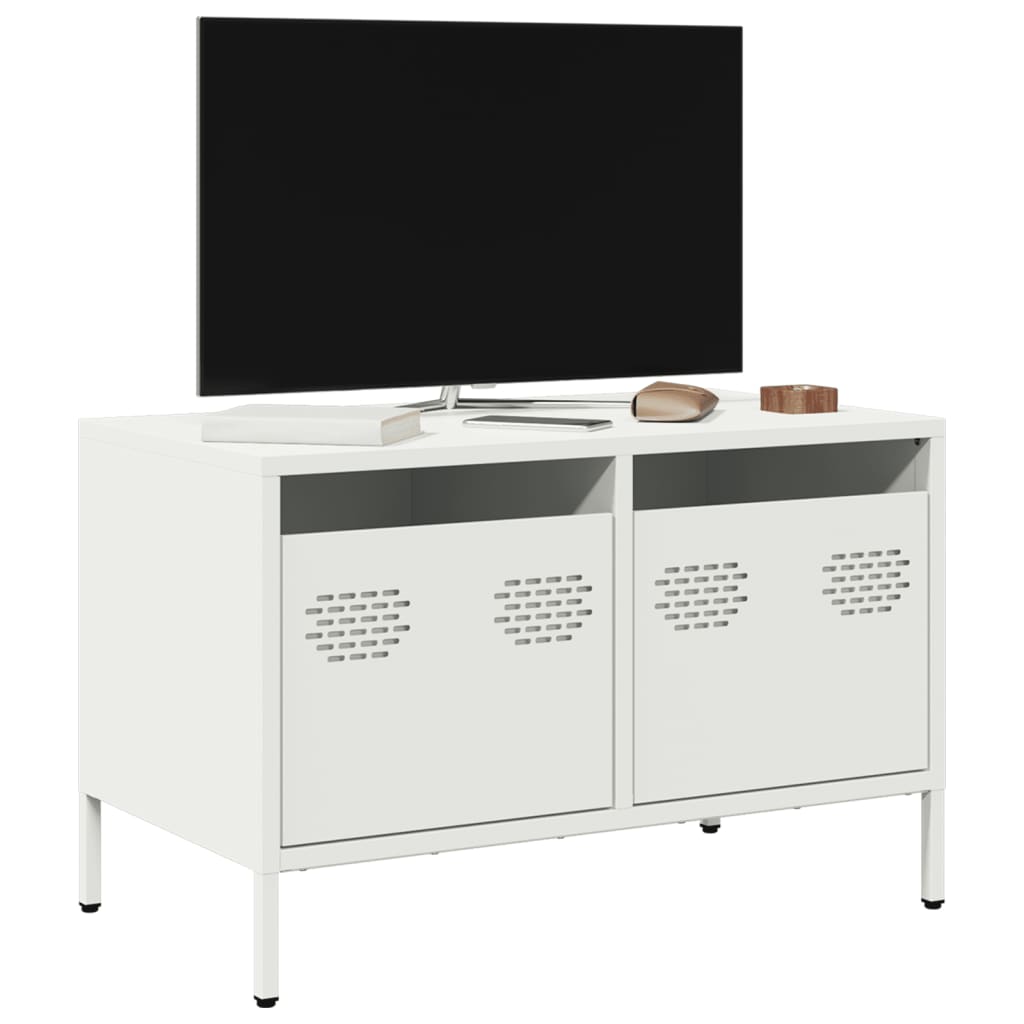 vidaXL TV omarica bela 68x39x43,5 cm hladno valjano jeklo