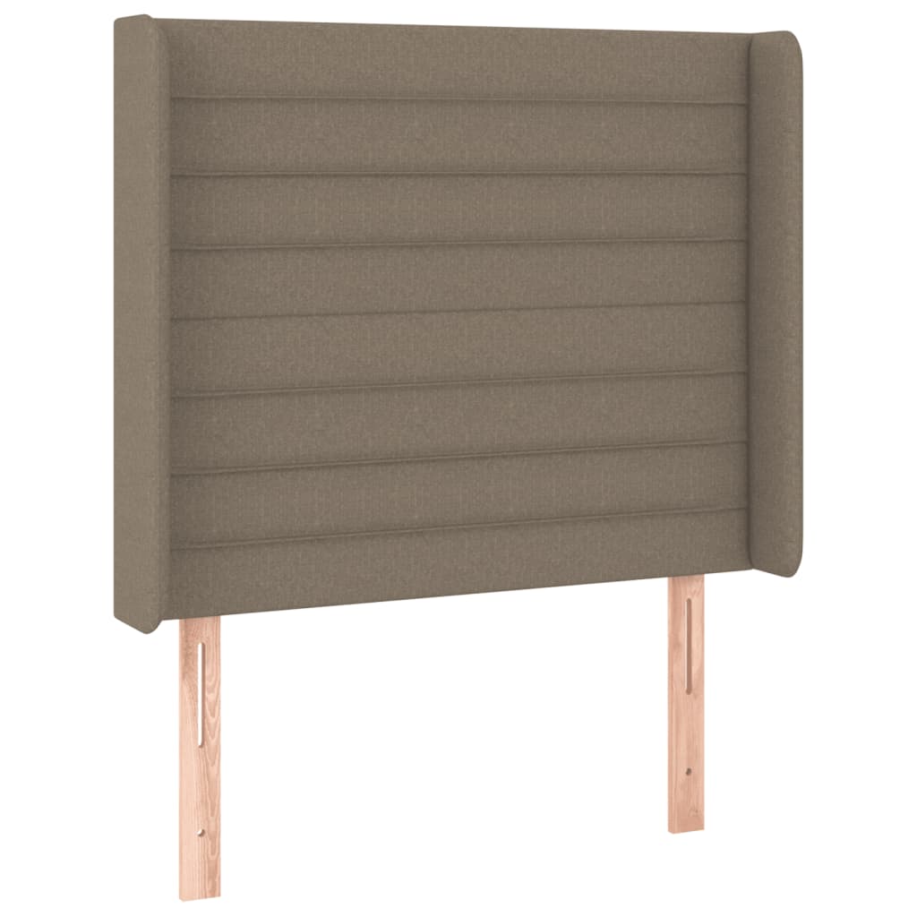 vidaXL Box spring postelja z vzmetnico LED taupe 100x200 cm blago