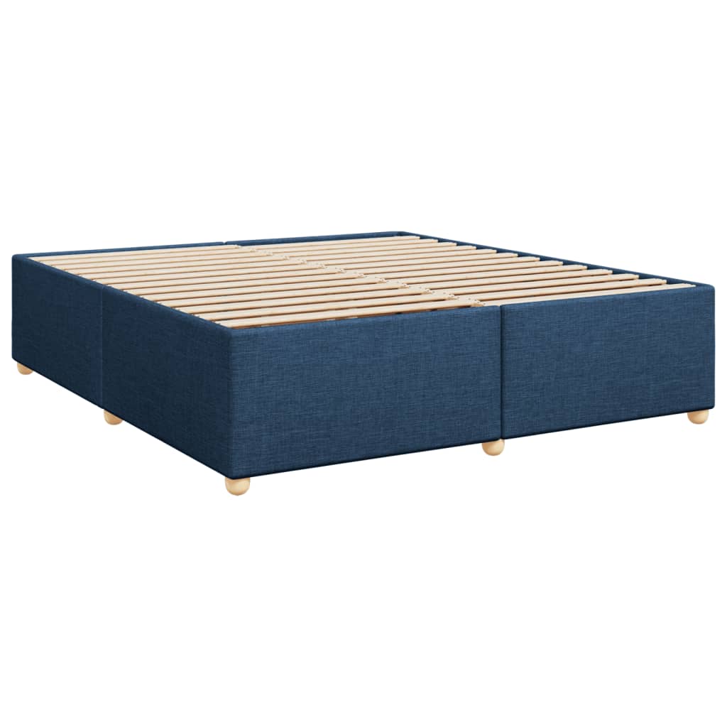 vidaXL Box spring postelja z vzmetnico modra 180x200 cm blago