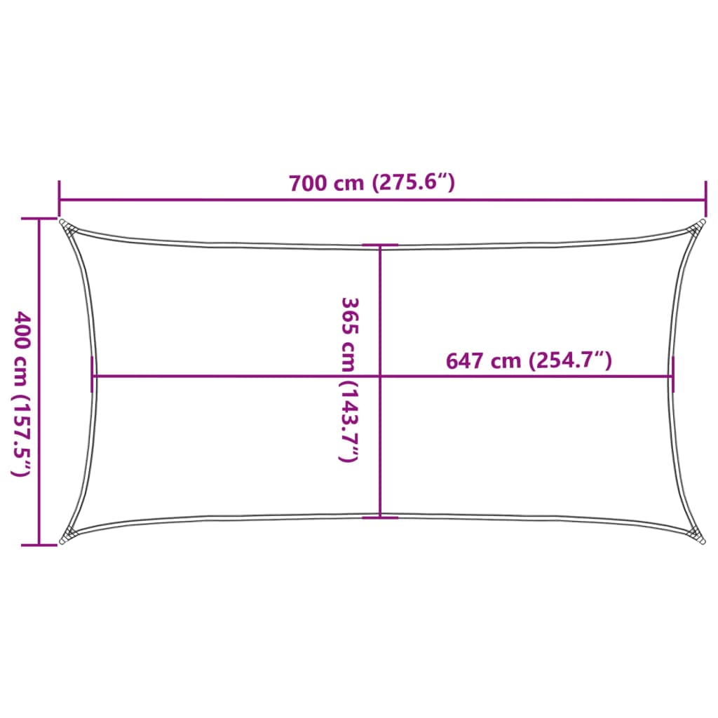 vidaXL Senčno jadro peščeno 7x4 m 100 % poliester oxford