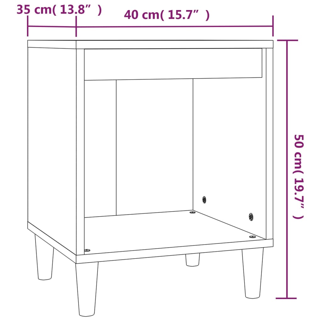 vidaXL Nočna omarica 2 kosa Bela 40x35x50 cm