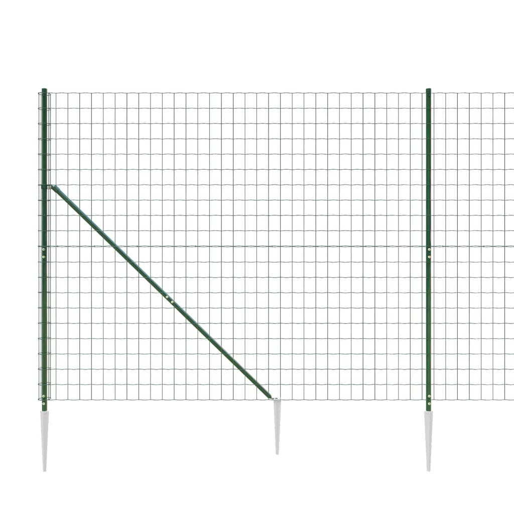 vidaXL Mrežna ograja s konicami za postavitev zelena 2x10 m