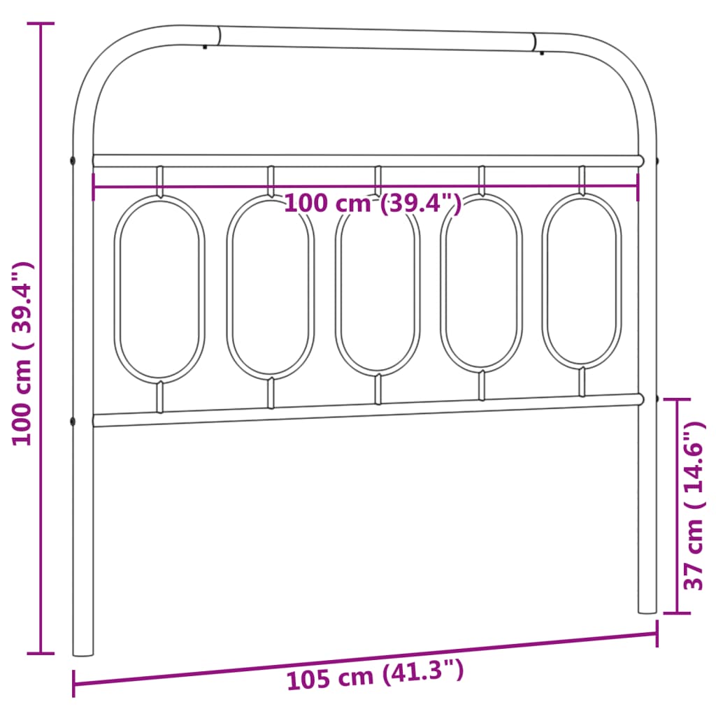 vidaXL Kovinsko vzglavje belo 100 cm