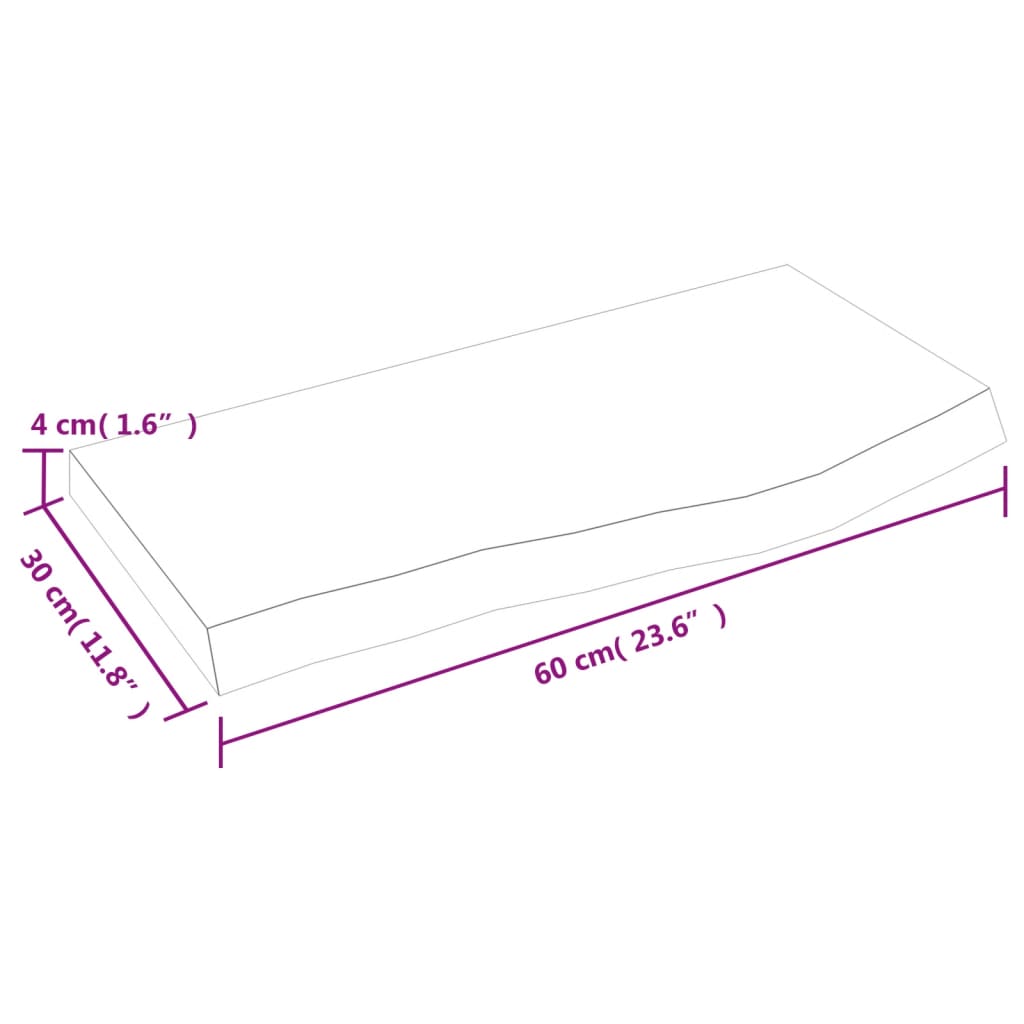 vidaXL Kopalniški pult temno rjav 60x30x(2-4) cm obdelan trden les