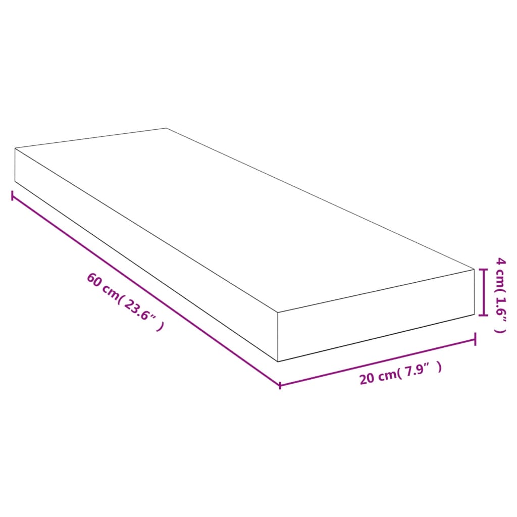 vidaXL Stenska polica 60x20x4 cm bambus