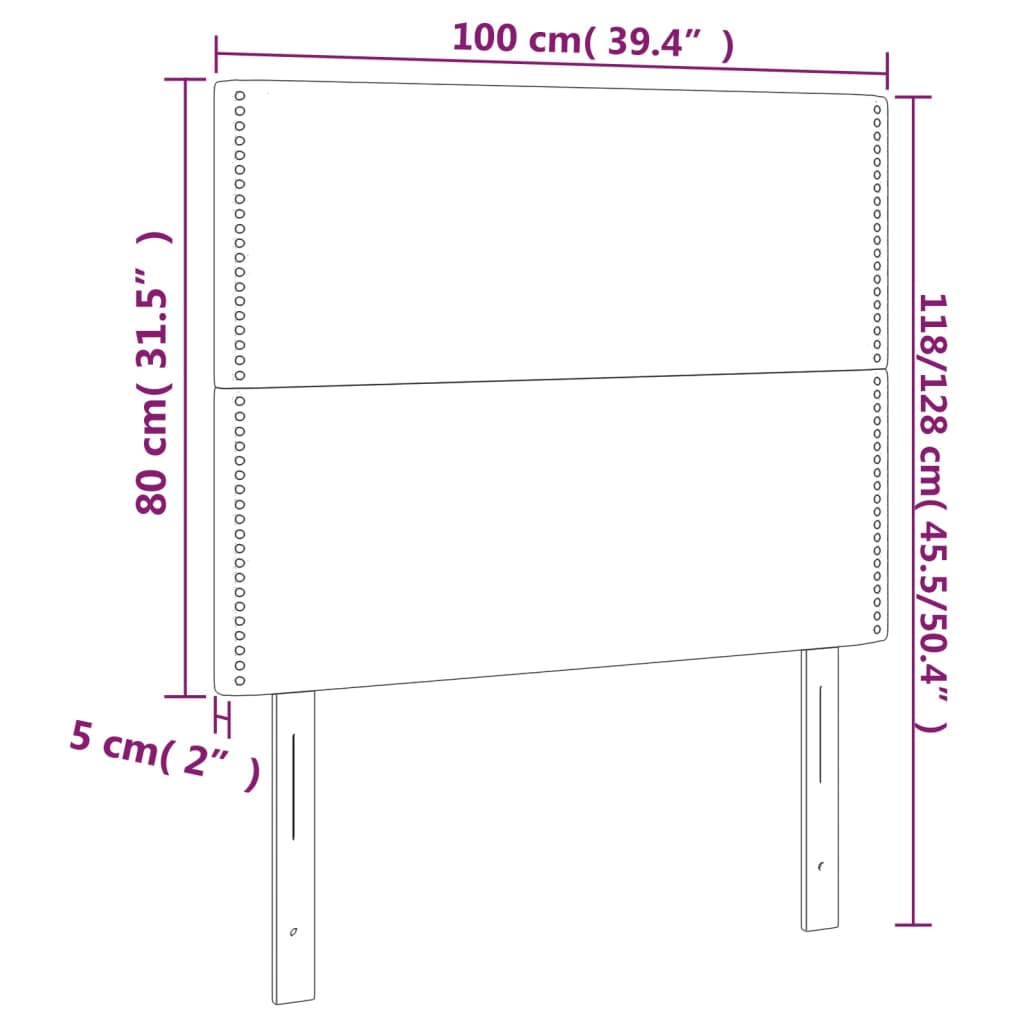 vidaXL LED posteljno vzglavje belo 100x5x118/128 cm umetno usnje