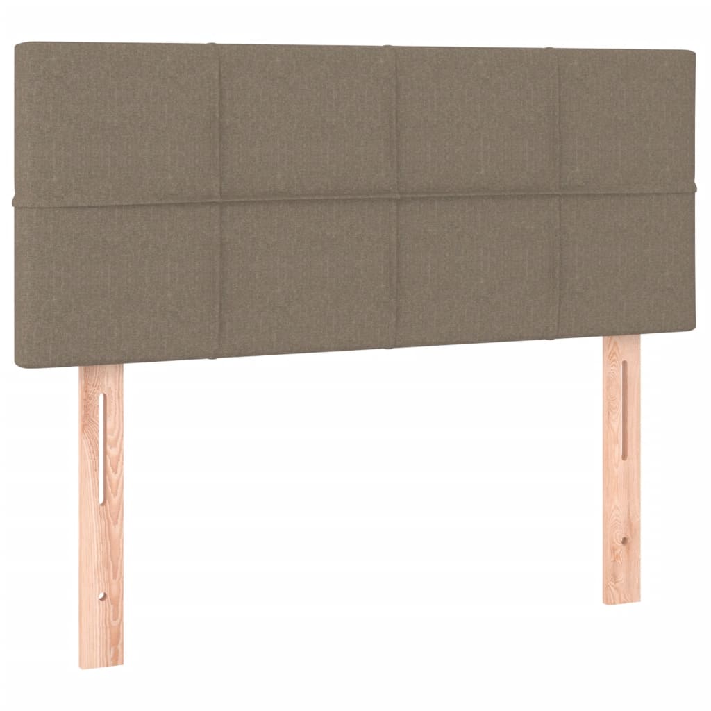 vidaXL Box spring postelja z vzmetnico LED taupe 120x190 cm blago