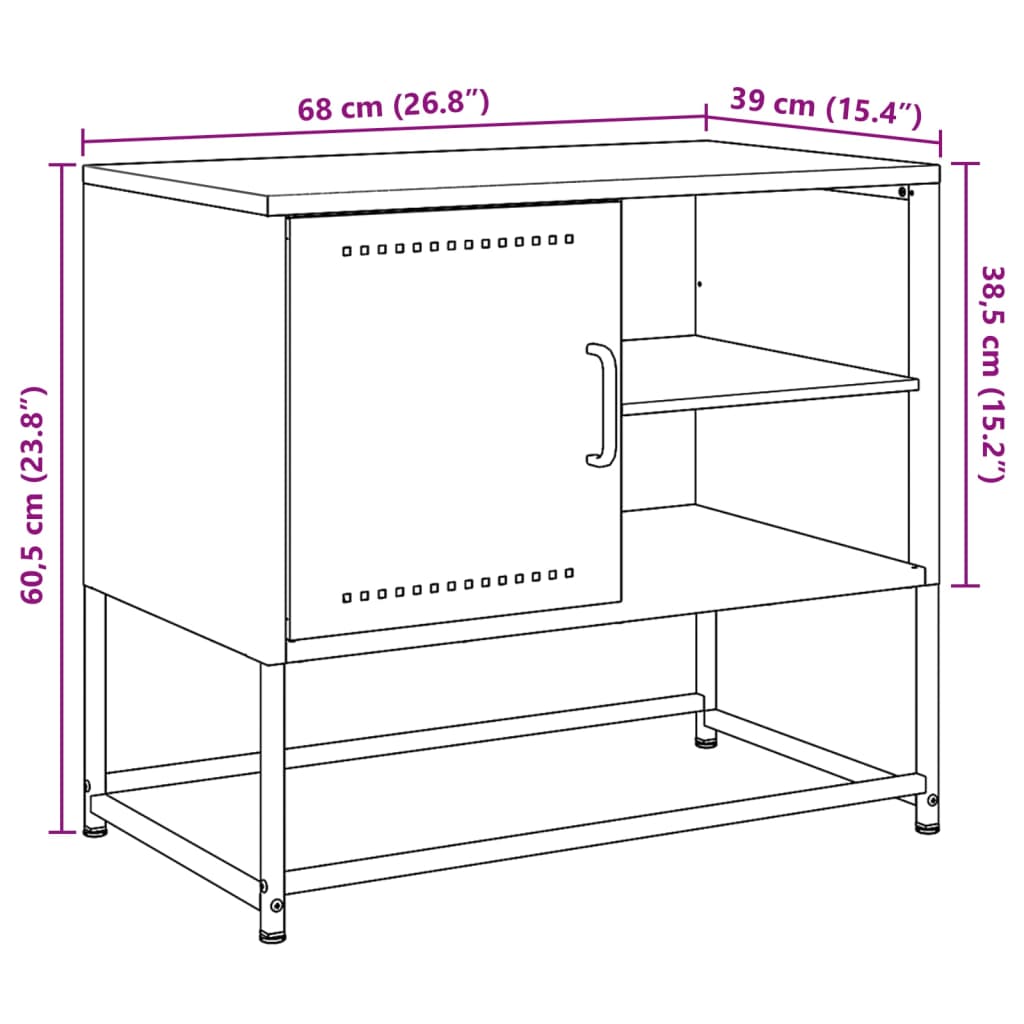 vidaXL TV omarica gorčično rumena 100,5x39x60,5cm jeklo