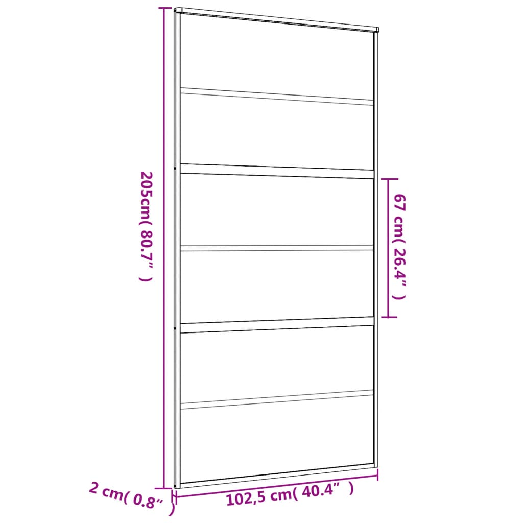 vidaXL Drsna vrata zlata 102,5x205 cm mat ESG steklo in aluminij